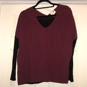 Maroon and black long sleeve